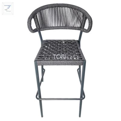 China Durable/UV Resistance/Wicker Bar Leg Bar Frame Chair Aluminum Outdoor Series Home High Armless Rustproof/Anti-Corrosion Chair 6mm Rope for sale