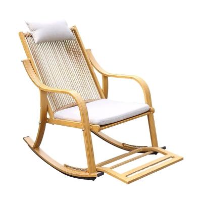 China Environmental Design Durable Lazy Garden Rocking Chair PE Rocking Chair Art Furniture Woven Chair for sale