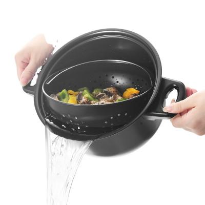 China Viable Wholesale Cookware 3 Pieces Set Nonstick Stock Pot Pasta Pot Multifunctional Kitchen Cooking Set for sale