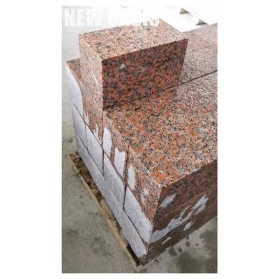 China cheap chinese dark red color G562 Maple red granite dark red with black spot for cube stone paving driveway for sale