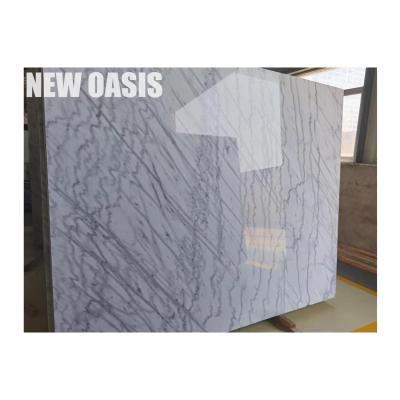 China Hot sale white marble with grey vein chinese volakas white Marble vanity tops gangsaw slab cut to size for sale