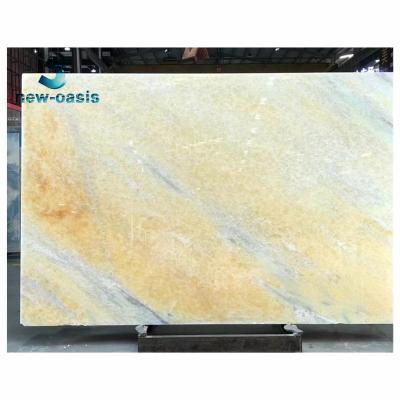 China Golden crystal onyx yellow straight veins Natural Big Onyx Marble Slab Book Match sardonyx agate slabs for countertop floor for sale