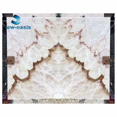 China Book match design Natural Big Onyx Marble Slab  for countertop floor for sale