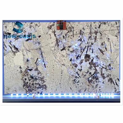 China New arrival Transparent Book match design Natural Big Onyx Marble Slab for sale