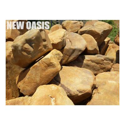 중국 Wholesale River Rock  Landscaping Large River Rock Stones,Natural Garden Big River Stone yellow color rock 10kgs-200kgs 판매용