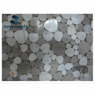 China White marble with light grey color marble  mosaic sheet for  bathroom kitchen decoration for sale