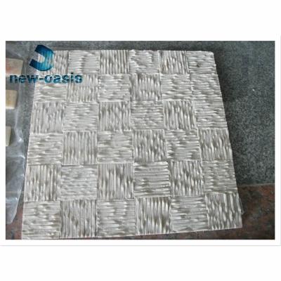 China Chiseled pure  white marble mosaic sheet for  wall decoration for sale