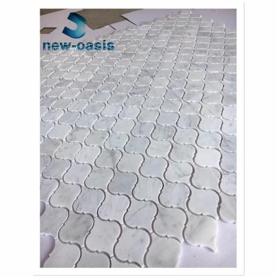 China white marble arabesque lantern design marble mosaic for sale