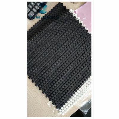 China pure black hexagon shape marble mosaic en venta