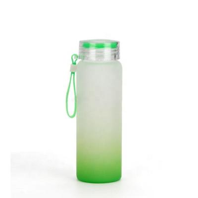 China Sustainable US Warehouse Shipping Hot Sale 17oz Sublimation Mixed Gradient Color Glass Color Frosted Mixed Water Bottle for sale