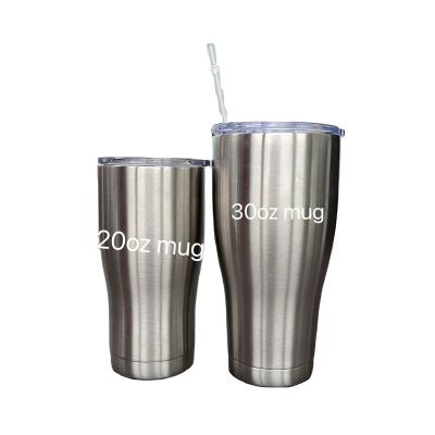 China Wholesales Metal Color 20oz/30oz Viable Tumbler Cups Double Walled Vacuum Clean Sublimation Heat Transfer Printing Insulated Mugs for sale