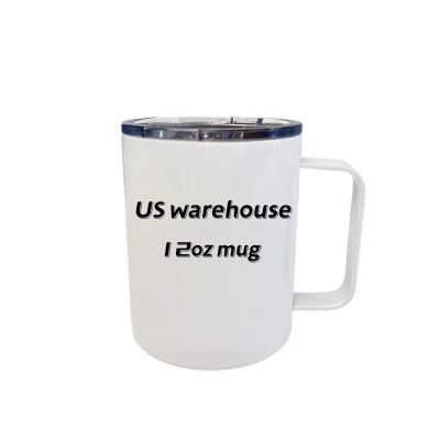 China Tumbler Viable Hot Sale 12oz Stainless Steel Vacuum Insulated Sublimation Coffee Mug With Handle For Sublimation for sale