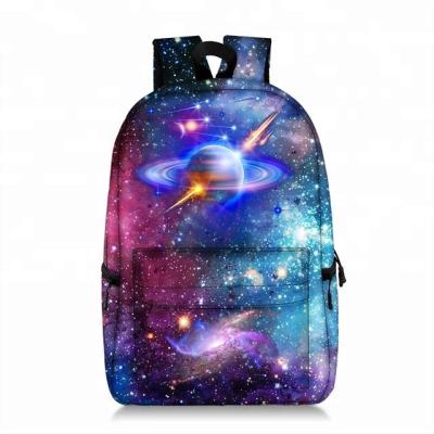 China Coolost Galaxy Print Waterproof Backpack Laptop Bags Teenager Boys Girls Backpacks Universe Planet School Bag for sale