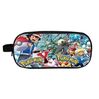 China Fashion Printing Pencil Bags Anime Pokemon Pikachu Sublimation Printed Kids Stationery Pencil Cases For Teens for sale