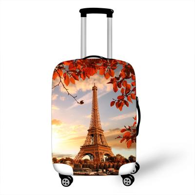 China Eiffel Tower Design Spandex Polyester Luggage Cover Feature Fashion Travel Suitcase Ultralight Romantic Waterproof Cover for sale