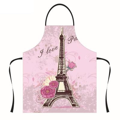 China Drink / Food Fashion Paris Eiffel Printed Kitchen Cooking Party Naughty Aprons Adults Canvas Gift Waterproof Apron for sale