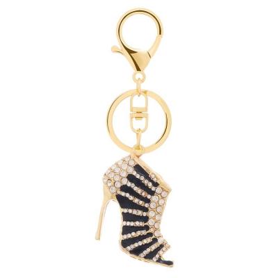 China Hot Popular Products Alloy Dangle Car Stripe High Heels Rhinestone Key Chain Key Chain for sale