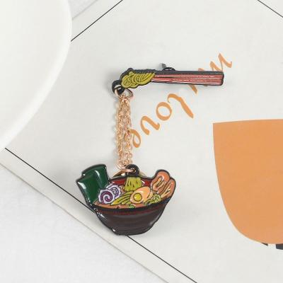 China High quality Europe RTS cartoon brooch cute ramen eggs food enamel soft noodle soft bowl enamel lapel pins for sale