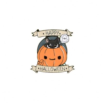 China Europe Promotion Gift Pumpkin Enamel Badge Lapel Pin Action Halloween Ghost Moon Soft Enamel Pin for sale