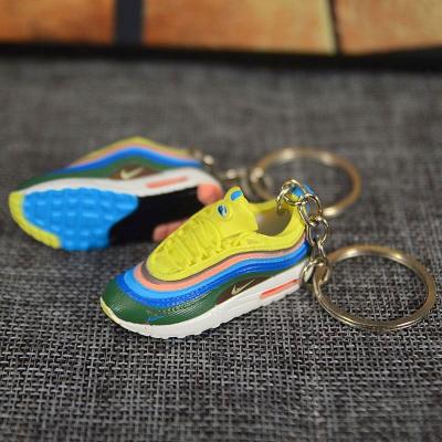 China Rubber Saving Pairs 3D Metal PVC 3D Mini Sneakers Keychain Ring Air Max Sport Basketball Key Chain Model With for sale