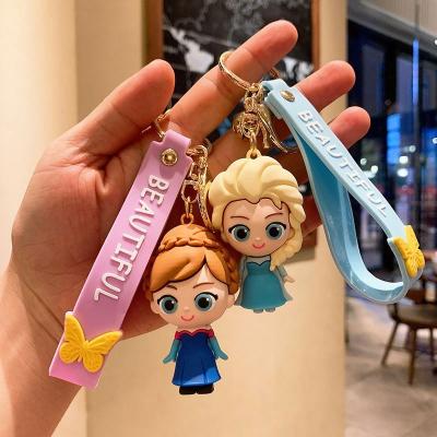 China Silica Gel High Appearance Logo Silicone Rubber Custom Printing Princess Key Chain In Stock for sale