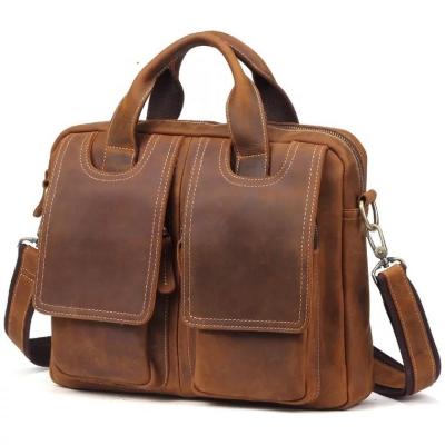 China Eco - Friendly Mens Leather Durable Briefcase , 16