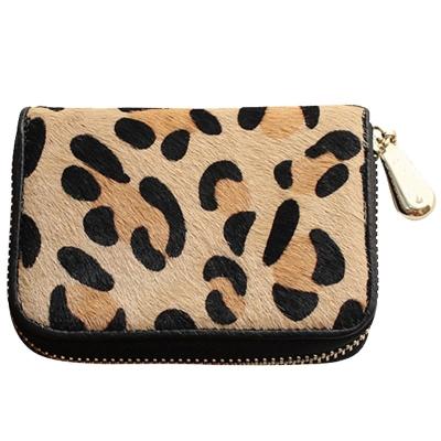 China Wholesale Custom Durable High Quality RFID Blocking Hot Sale Women Kind And Leopard Genuine Leather Card Holder for sale