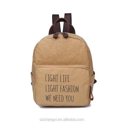 China Lightweight Environmental Kraft Paper Lady Bags Backpack for sale