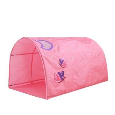 China Sports Toy Good Price Pink Princess Peach Skin Fabric Saving Tent Playhouse Playhouse Babies Practical Bed for sale