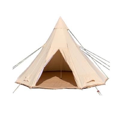 China 2021 Minimal Type New Product 320g Cotton Khaki And Practical Extended Modern Glamping Dom Tent Glamping Tent for sale