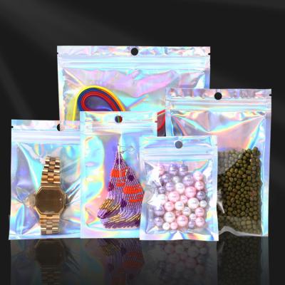 China Custom Resealable Plastic Edible Food Packaging Bags Recyclable Logo Smell Proof Aluminum Foil Mylar Hologram Bags Multi Size Zip Lock Small for sale