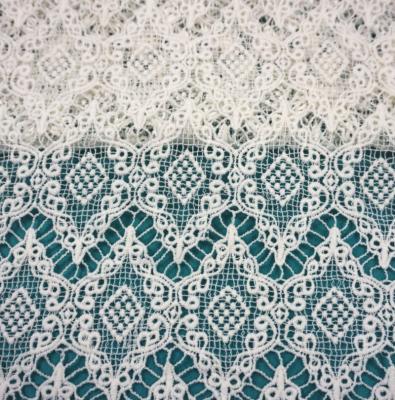 China Good Quality White Water-solution 100% Cotton Sustainable Embroidery Lace Fabric For Garment for sale