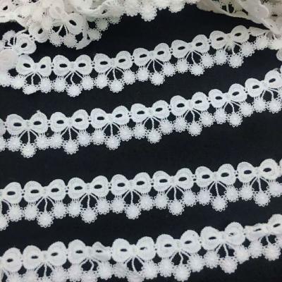 China Viable Wholesale Bulk Lace Trimming Decoration White Color Cherry Cotton Lace Trim For Garment Accessory for sale