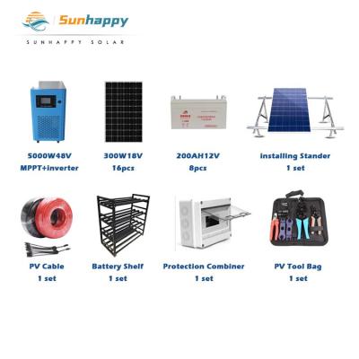 China Home : Wholesale High Quality Solar Panel Manufacturer Storage Battery Off Grid Complete Set Solar Power System For Home for sale