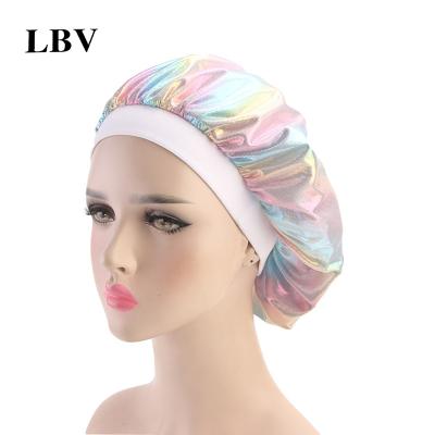 China Luxury Smart Colorful Women's Headbands And Bonnets Fashion LBV Designer Silky Silky Bonnets With Elastic Band Private Label for sale