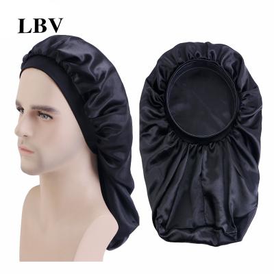 China Custom Satin Braid Cowls Double Layer Hair Sleep Hat Double Layer Satin Hoods Formal Men's Long Braid Cowl Headwraps for sale