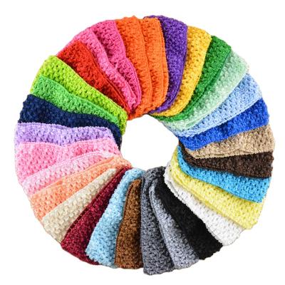 China Decorate European and American Style 7Cm Eco-Friendly Korean Silk Knitted Headband LBV Rubber Band Baby Hair Accessories 33 Colors for sale