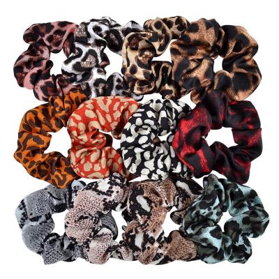 China Decorate Simple and Fashionable LBV Leopard-patterned Headdress with Snake-patterned Gut Ring Big Scrunchies Fabric Elastic Band for sale