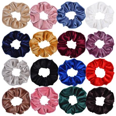 China Decorate Large Scrunchies 16 Color Corduroy Border Corduroy For Girls Hair Accessories In Plain Pillou Custom Silk Scrunchies for sale