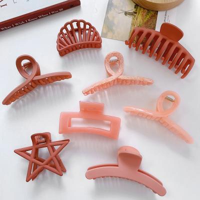 China Decorate LBV Grab Large Orange Color Clip Hairpin Head Back Grab Bath Grab Clip Shark Clips Headwear Hair Claws For Female for sale