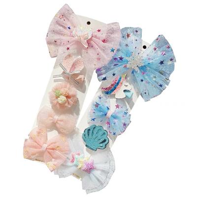 China Decorate LBV Frozen Hair Clips Children Bow Fairy Korean Princess Superb Hair Clip Headdress Little Girl Baby Hair Accessories for sale