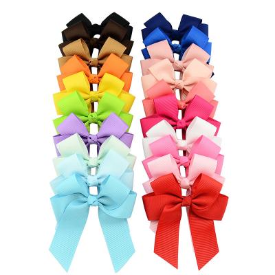 China Decorate LBV Classic Style Baby Six Ear Flame Handmade Polyester Ribbon Bow Ribbed Hairpin Clips Hair Accessories for sale