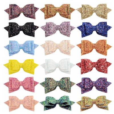 China Decorate LBV Europe and America 5-Inch Sparkles Gradient Sequins Dovetail Piece Children's Bow Hairpin Headdress Baby Hair Accessories for sale