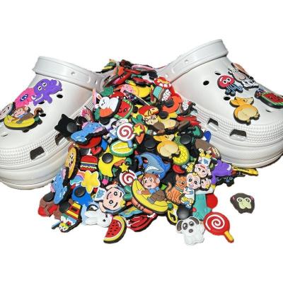 China Eco-froendly LBV Hotspot Hole Shoes Buckles DIY Flower Decoration 100 Mixed Patterns Random Non-Repeating Rubber Charms For Shoes Accessories for sale