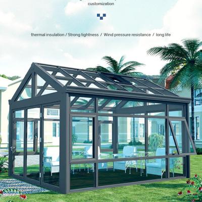 China Easily Assembled Conservative Prefab Glass Sunroom 4 Season for sale