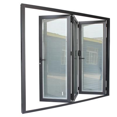 China Modern Design Modern Design Frameless Glass Sliding Door Space Partition Saving Folding Door for sale