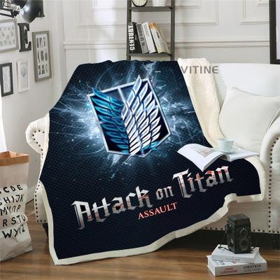 China Hot Selling Anti-Pull Digital Printing Custom Printed Attack On Titan Fleece Fabric Cover Above Waist Fit All Custom Space Travel Anti B for sale