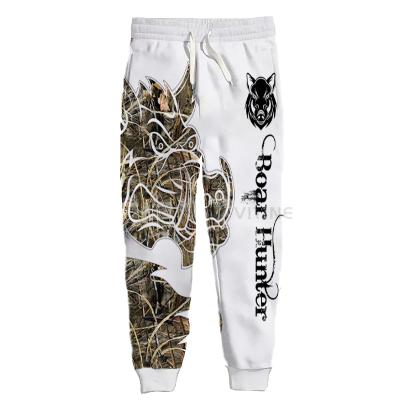 China Wholesale Anti-Wrinkle Mens Womens 3D Printing Boar Chasing Sports Casual Active Joggers Pants Trousers Sweatpants for sale