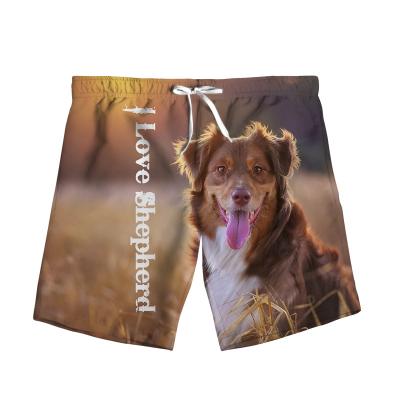 China Wholesale Casual Anti-Wrinkle Multiple Color And Sports Screen Logo Custom Digital Simple Animal Dog Shepher Shorts Printing For Unisex People for sale