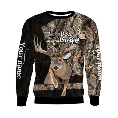 China Wholesale Anti-wrinkle Mens Womens 3D Print Deer Hunting Long Sleeve Sweatshirt Journal Tops Basic Stylish Round Neck v21 for sale